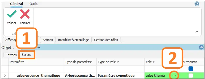 Affectation arbo thema en sortie